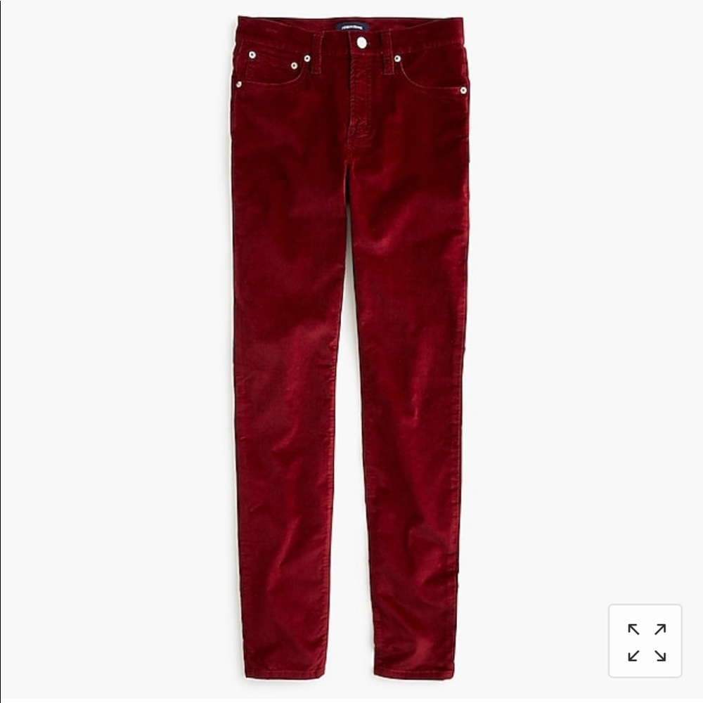 J. Crew Petite 9" High-Rise Toothpick Velvet